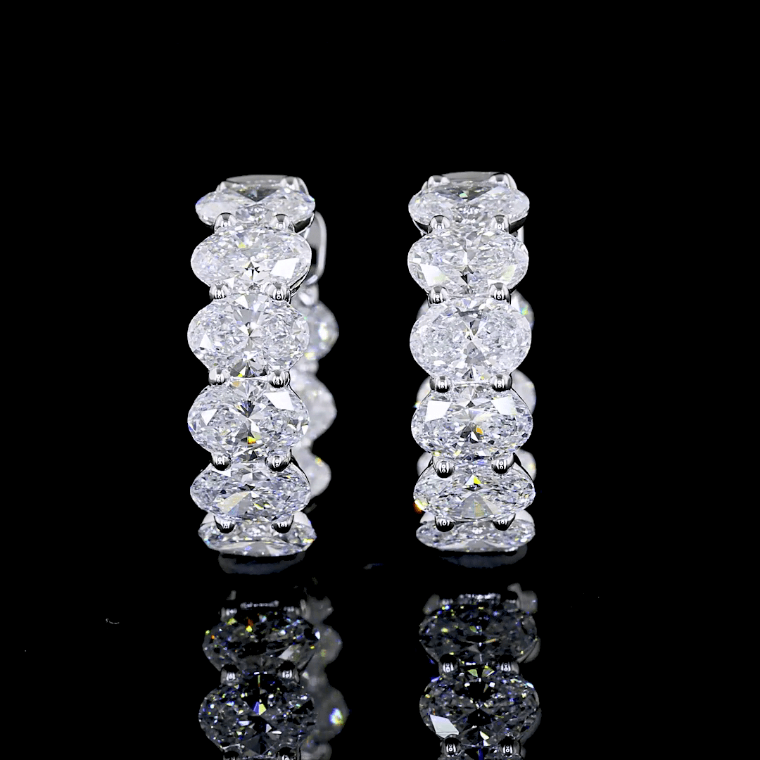 Carat Oval Lab Diamond Huggie Earrings Lab Grown Diamond
