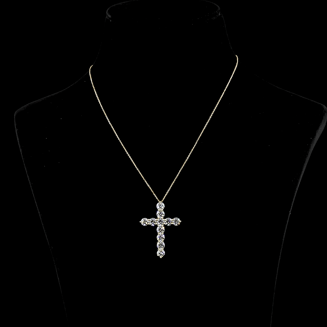 5.25 Carat Lab Grown Diamond Cross Necklace | Lab DIamond Pendant