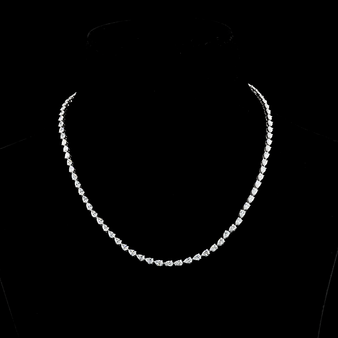Ct Pear Lab Grown Diamond Tennis Necklace Lab Diamond