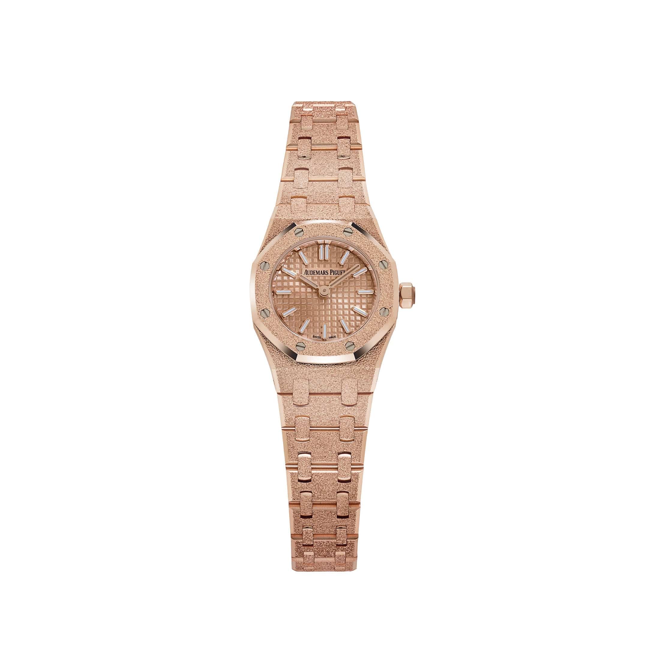 ROSEロイヤル Audemars Piguet Royal Oak 67630OR.GG.1312OR.01 'Mini' Frosted Rose