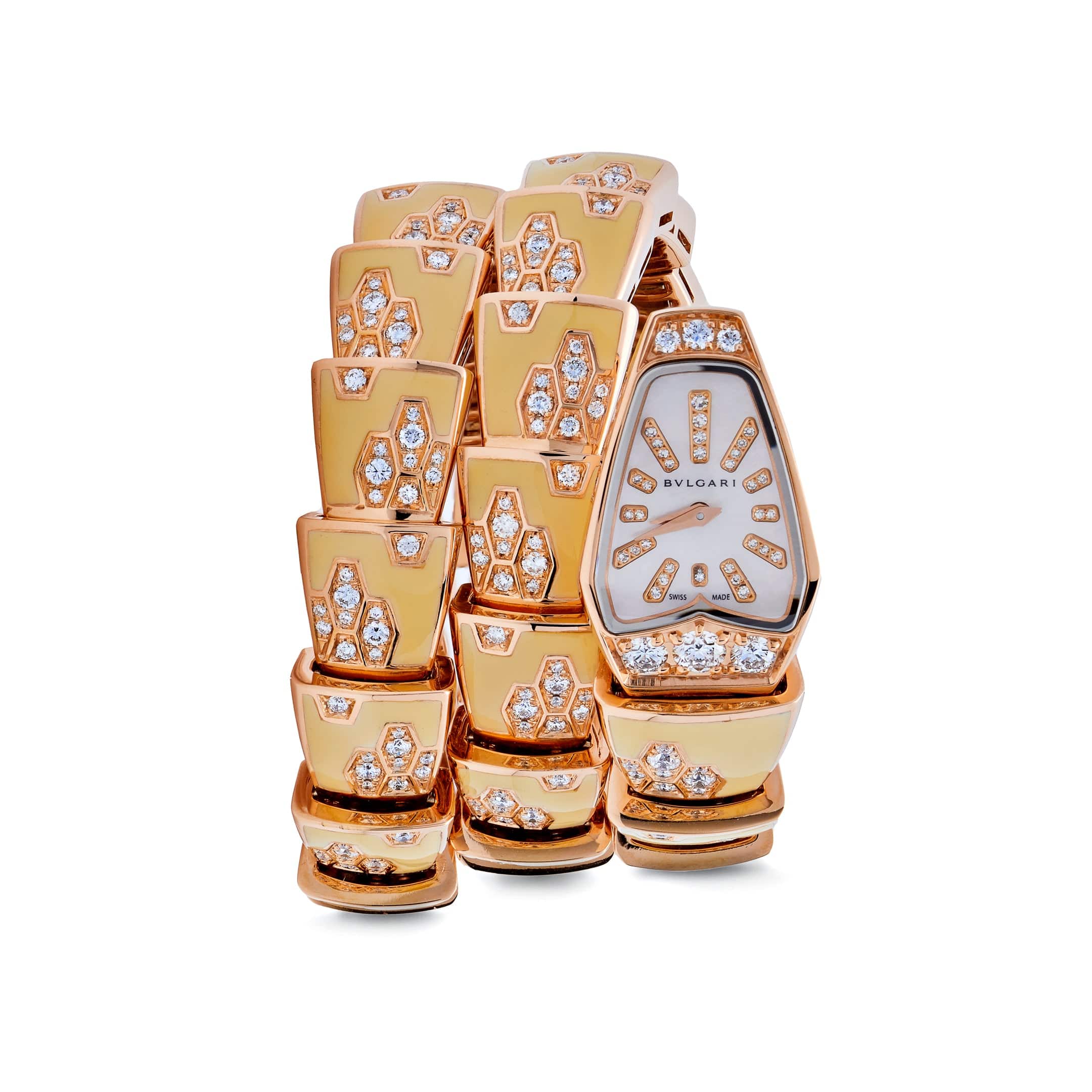 BVLGARI Serpenti Two-Coil Watch 101985 'Ladies' Rose Gold Diamonds