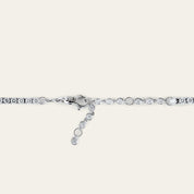 Diamond Tennis Necklace with Blue Sapphire Accent