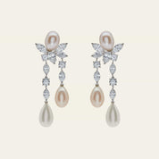 Graff Platinum and White Gold Diamond and Pearl Drop Earrings
