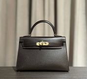 Hermès Bai-Brun Mini Kelly Sellier 20 Madame Permabrass Hardware