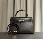Hermès Bai-Brun Mini Kelly Sellier 20 Madame Permabrass Hardware