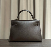 Hermès Bai-Brun Mini Kelly Sellier 20 Madame Permabrass Hardware