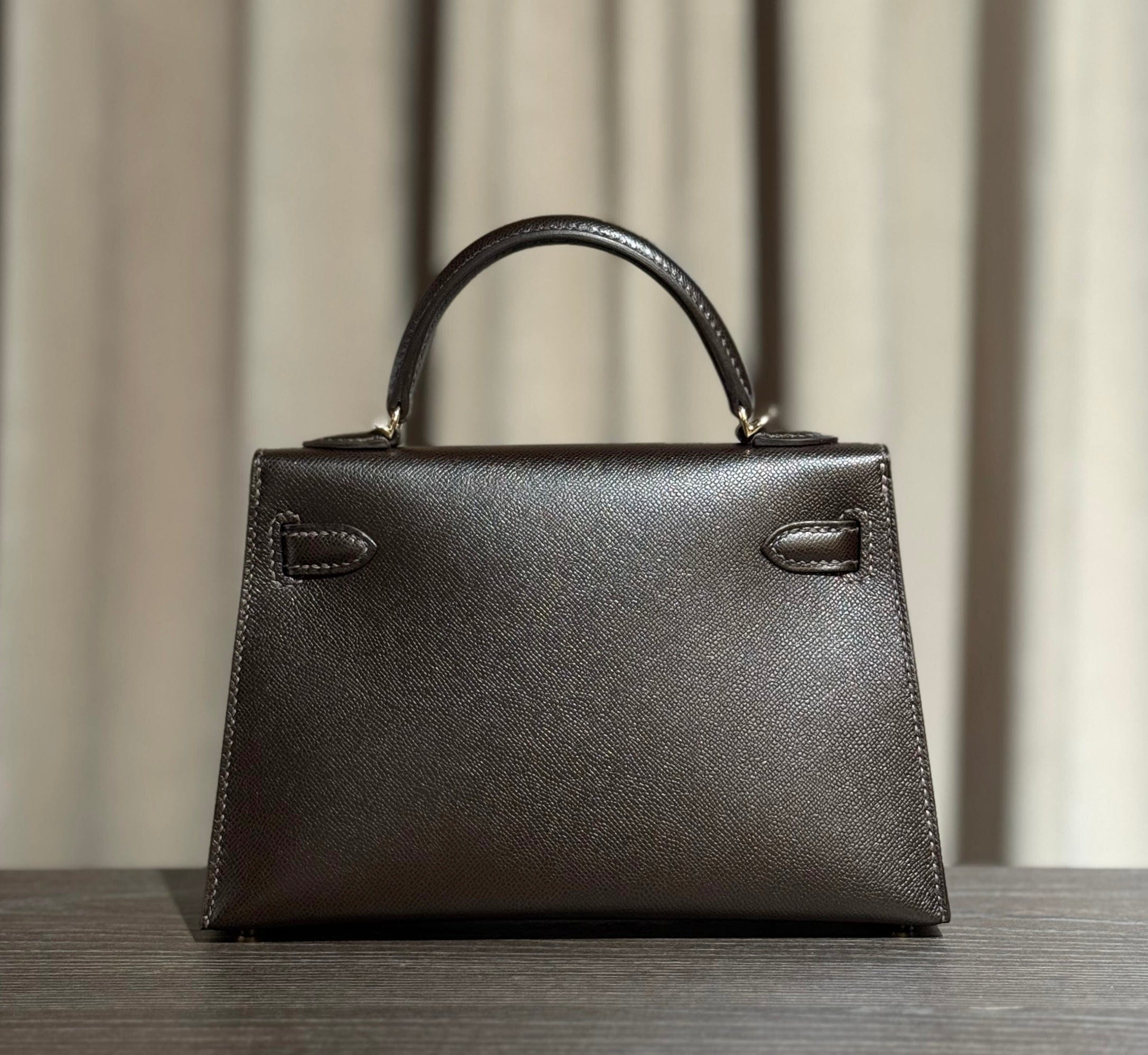 Hermès Bai-Brun Mini Kelly Sellier 20 Madame Permabrass Hardware