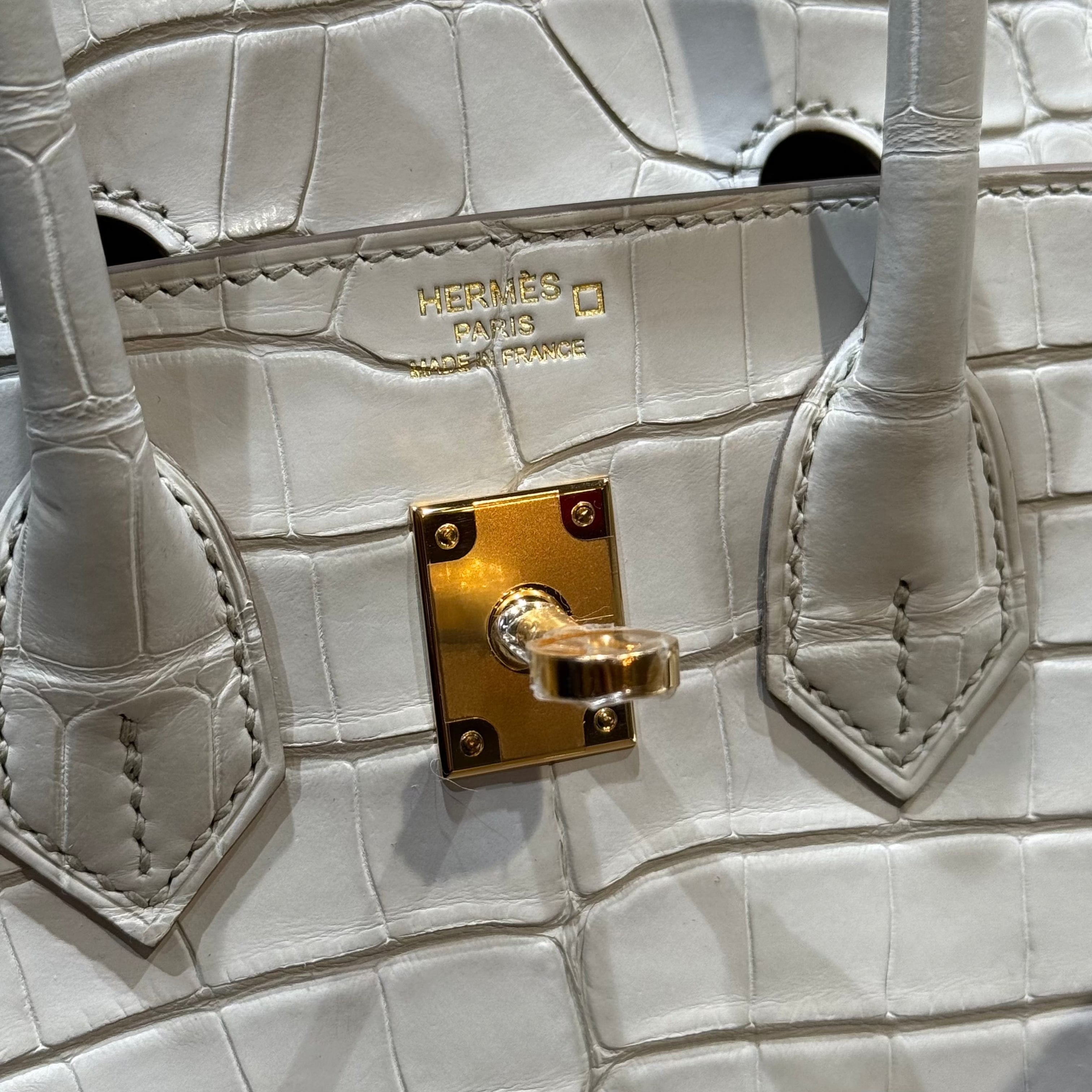 Hermès Beton Birkin 25 Matte Alligator Gold Hardware