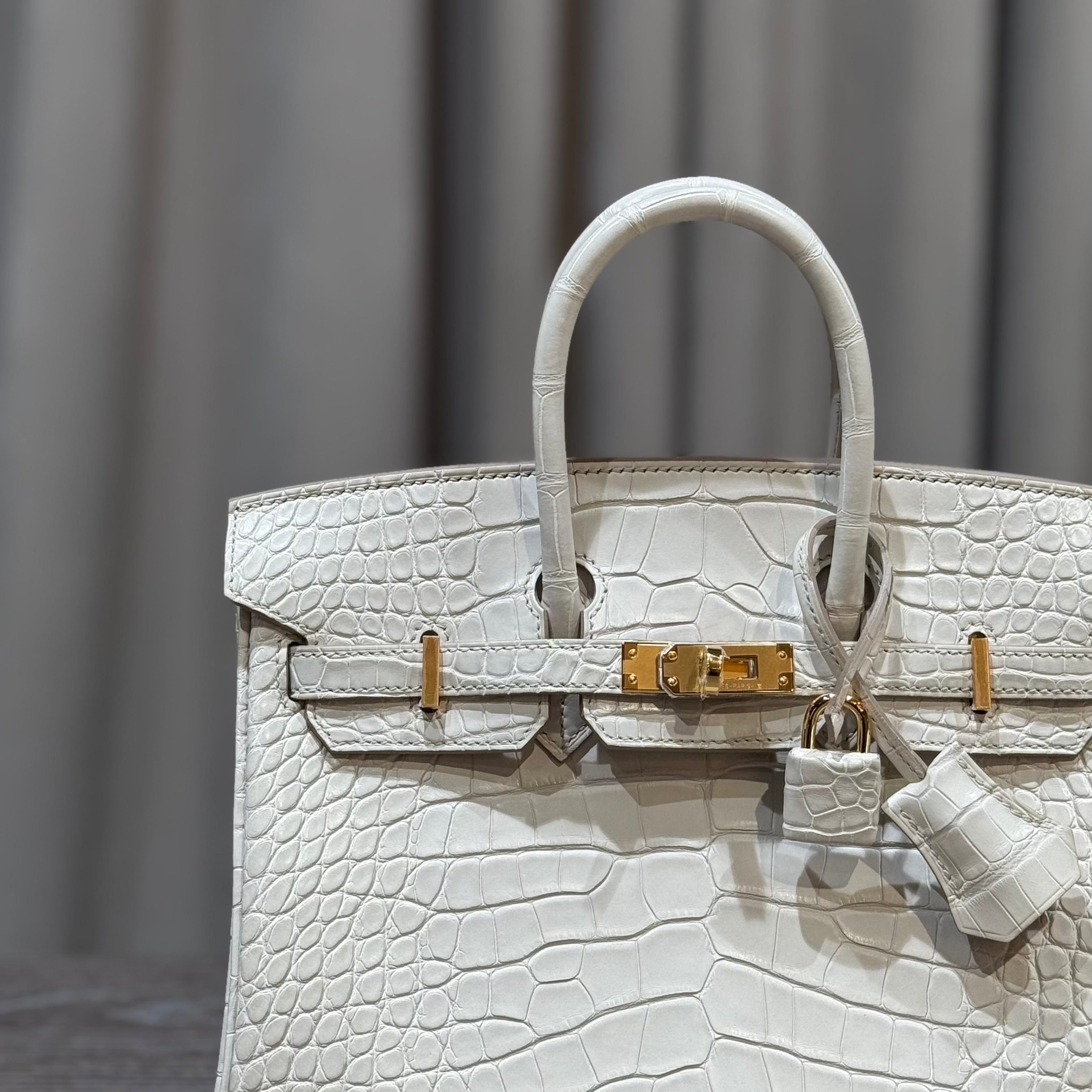 Hermès Beton Birkin 25 Matte Alligator Gold Hardware