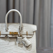 Hermès Beton Birkin 25 Matte Alligator Gold Hardware