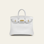 Hermès New White Birkin 25 Swift Calfskin Gold Hardware