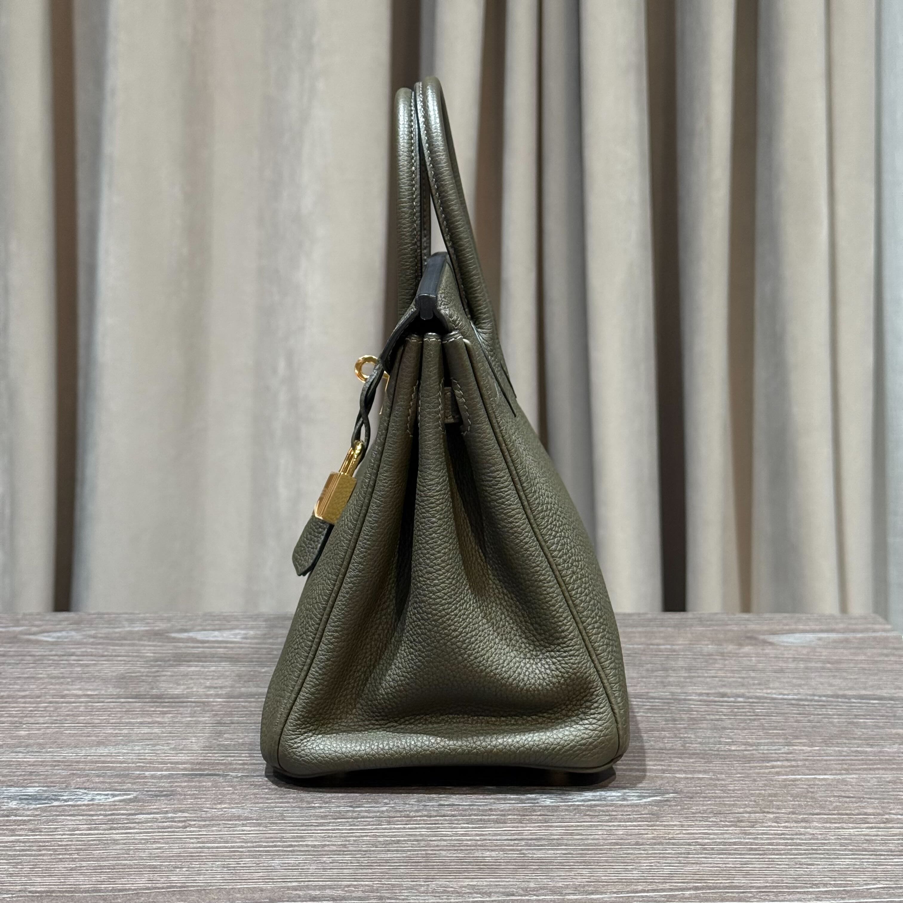 Hermès Vert De Gris Birkin 25 Togo Gold Hardware