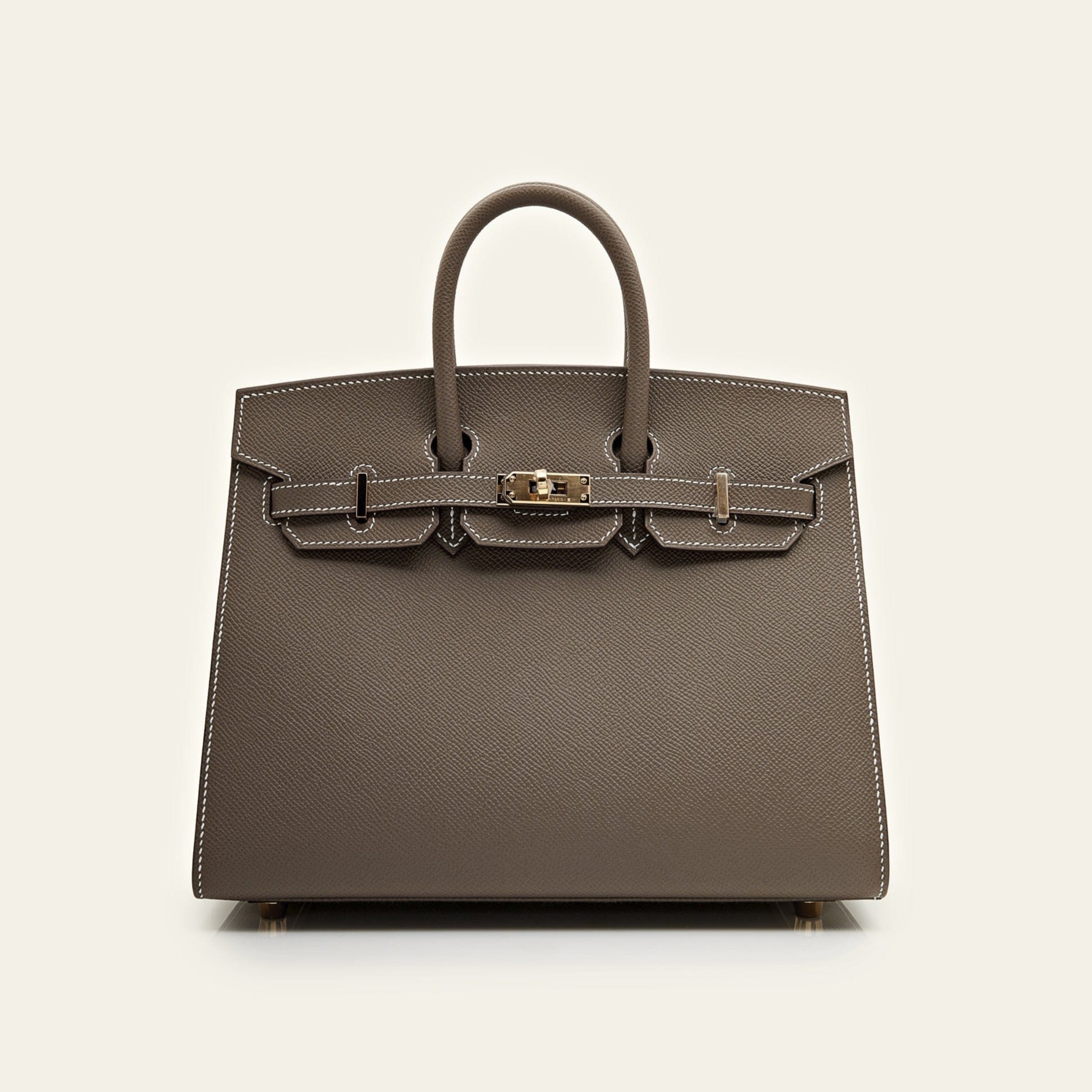 Hermès Birkin Sellier 25 Epsom Calfskin Etoupe Gold Hardware – 100