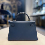 Hermès Bleu de Prusse Mini Kelly Sellier 20 Epsom Palladium Hardware