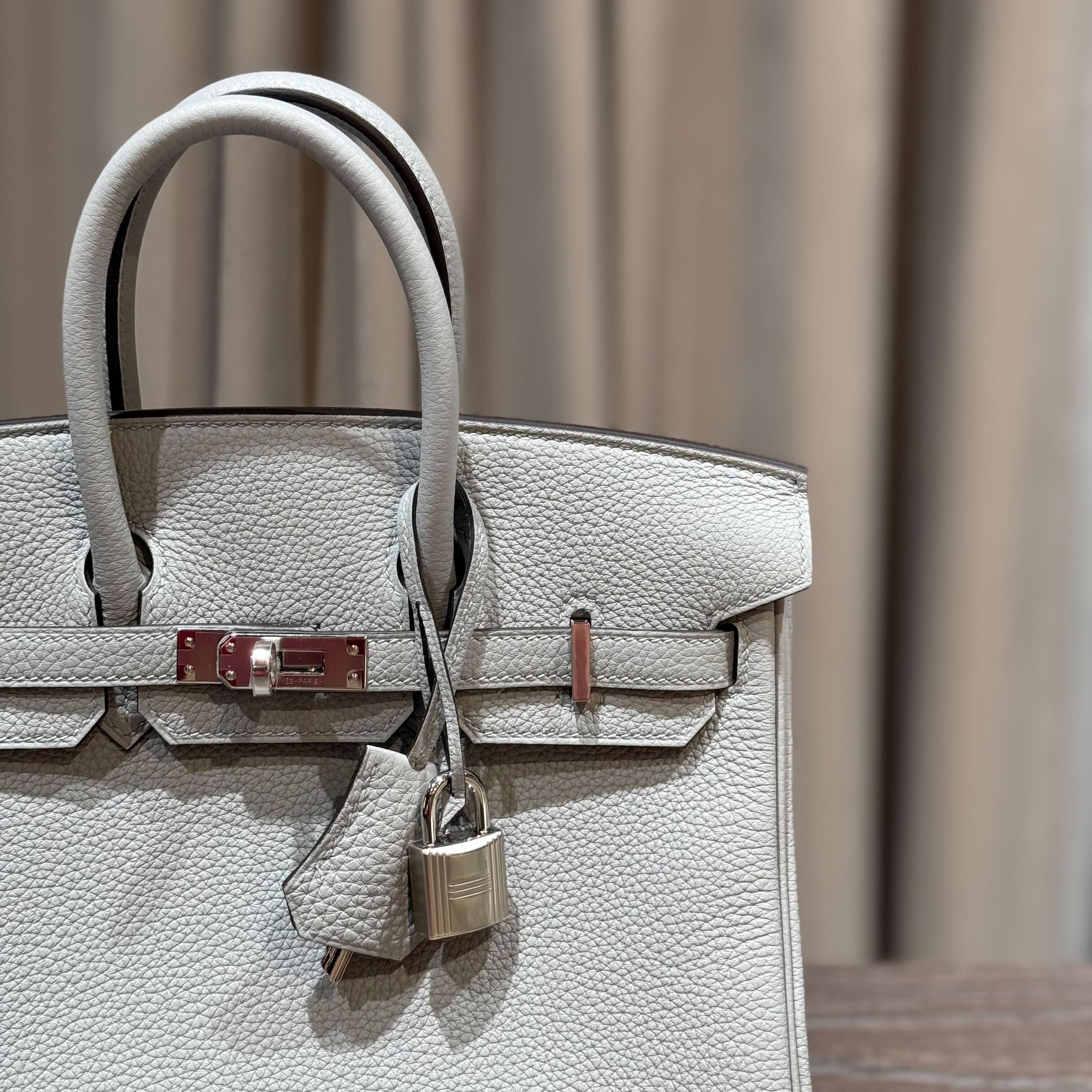 Hermès Bleu Glacier Birkin 25 Togo Palladium Hardware