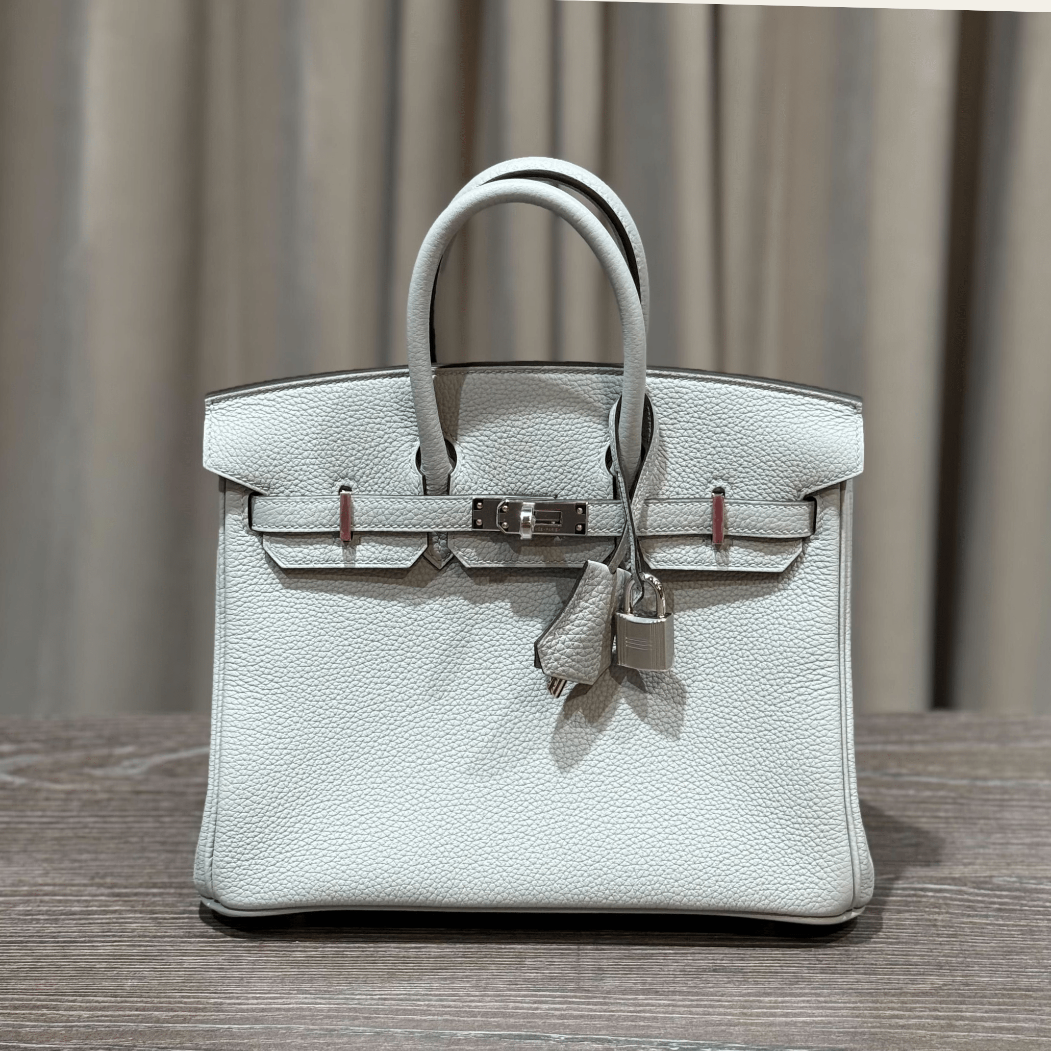 Hermès Bleu Glacier Birkin 25 Togo Palladium Hardware