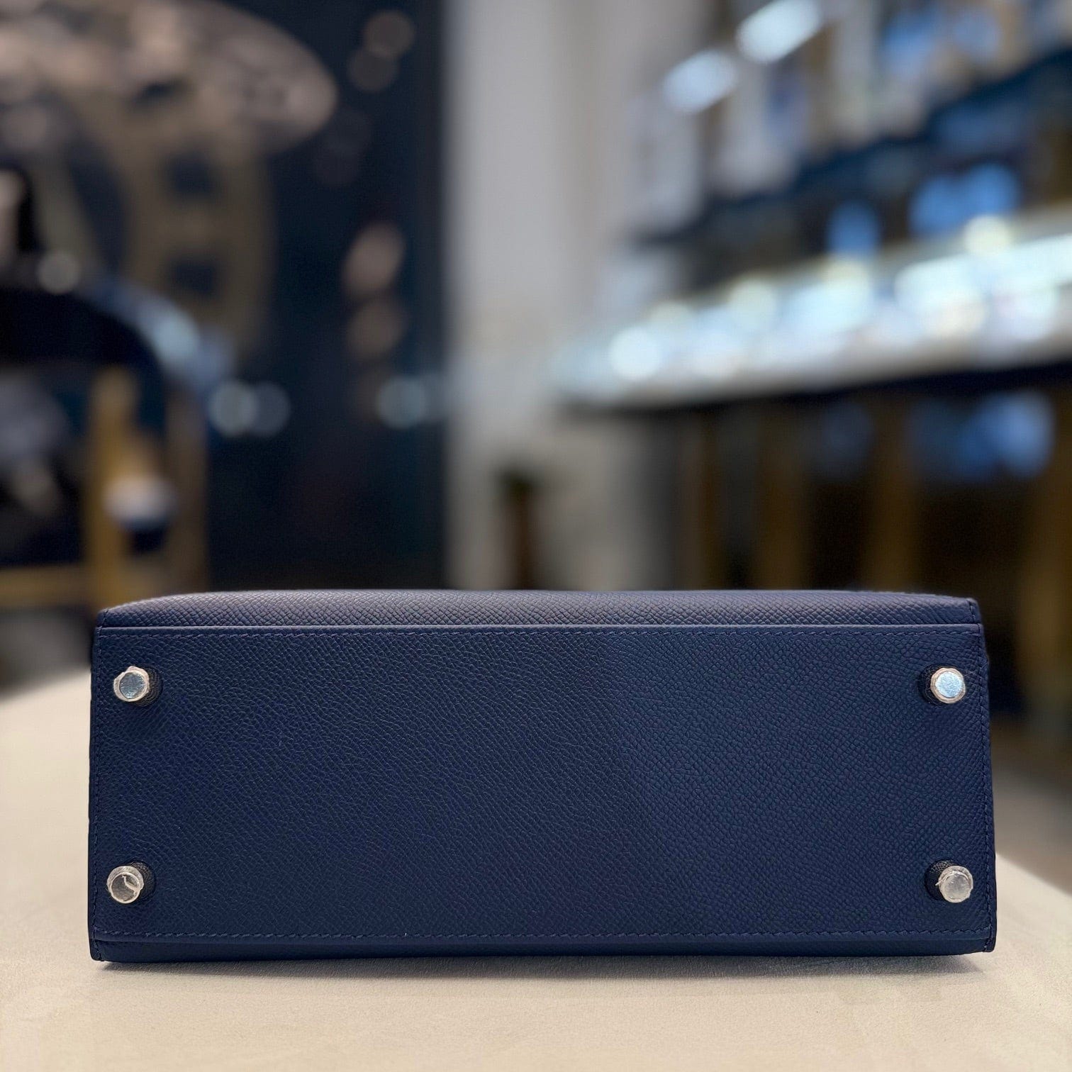 Hermès Bleu Navy Kelly Sellier 25 Epsom Palladium Hardware