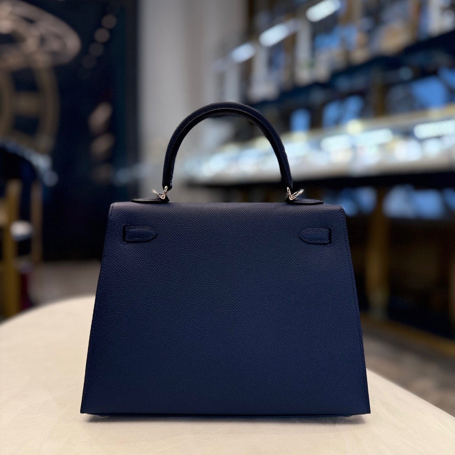 Hermès Bleu Navy Kelly Sellier 25 Epsom Palladium Hardware