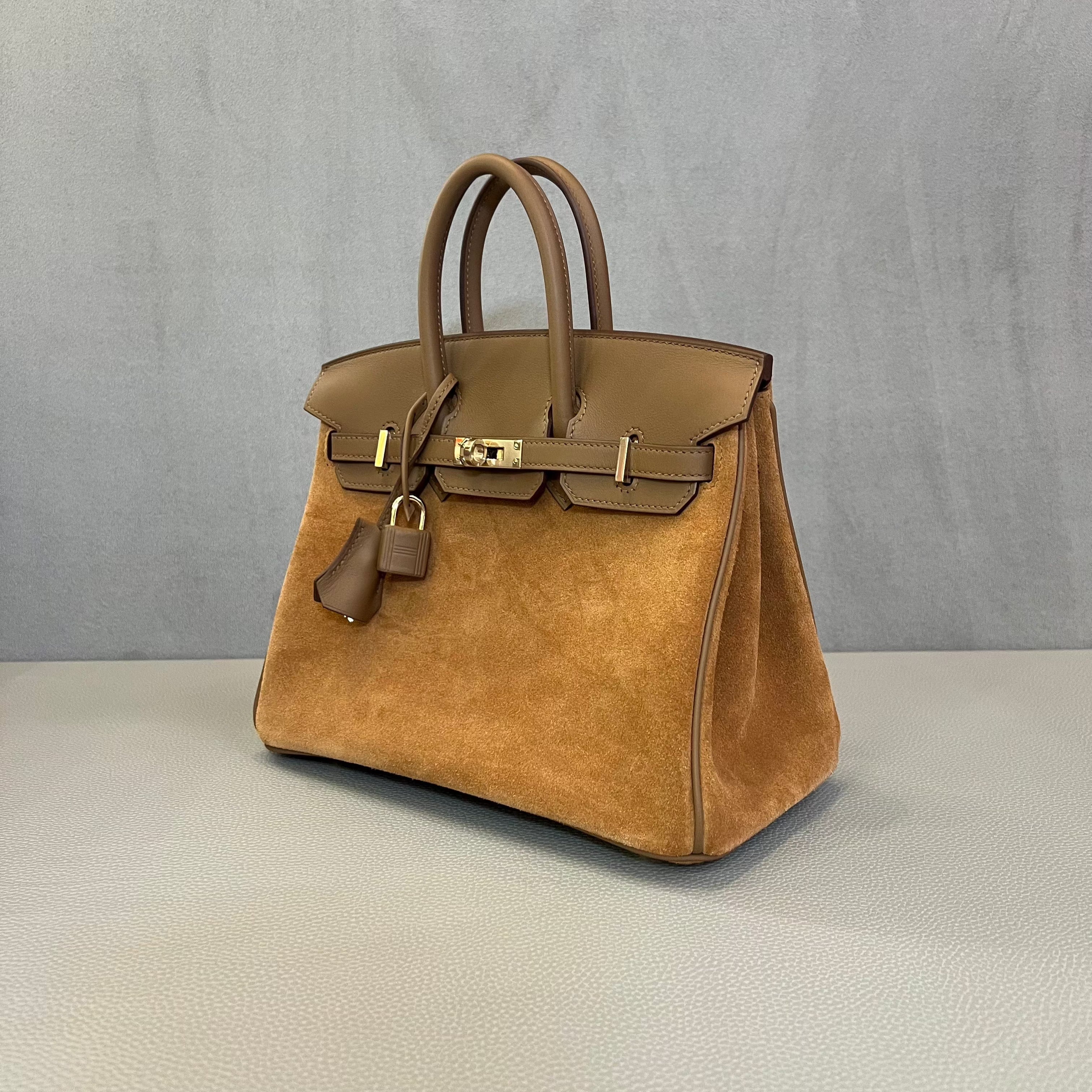 Hermès Chamois and Alezan Birkin 25 Grizzly and Swift Electrum Hardware