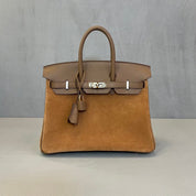 Hermès Chamois and Alezan Birkin 25 Grizzly and Swift Electrum Hardware