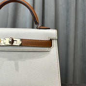 Hermès Craie and Gold Mini Kelly Sellier 20 Epsom Gold Hardware Hermès Special Order HSS