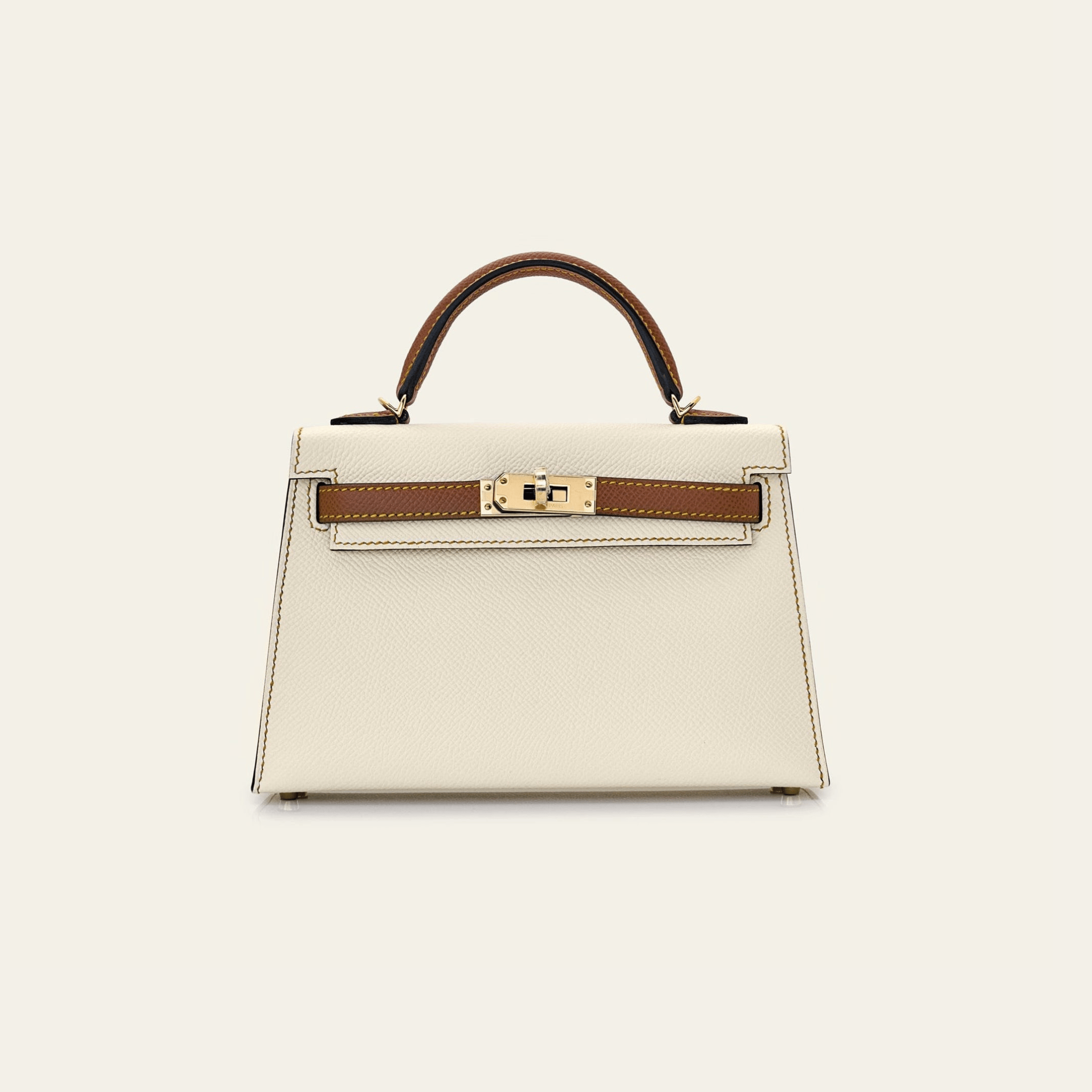 Hermès Craie and Gold Mini Kelly Hermès Special Order HSS Two-Tone