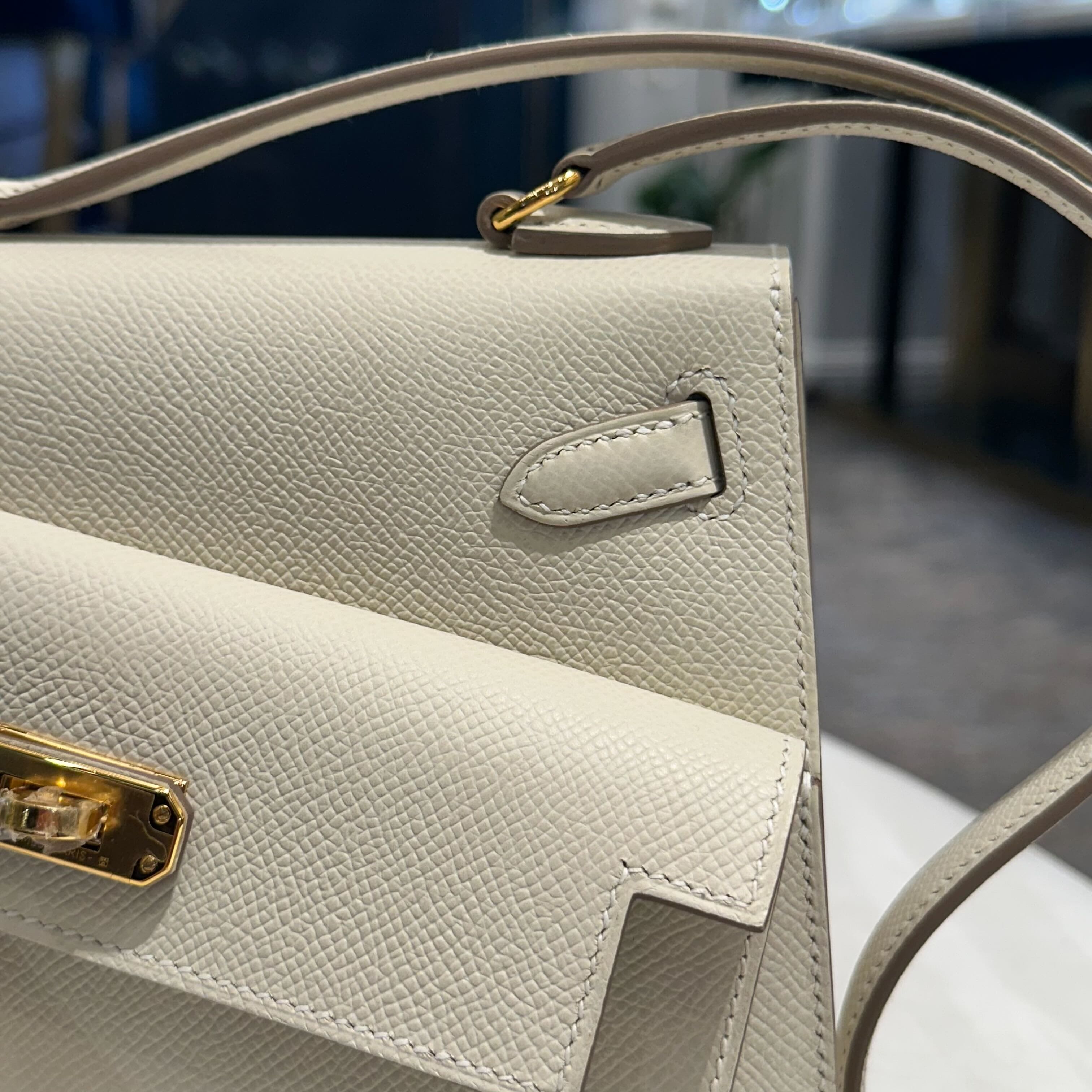 Hermès Craie Mini Kelly En Desordre 20 Epsom Gold Hardware Limited Edition
