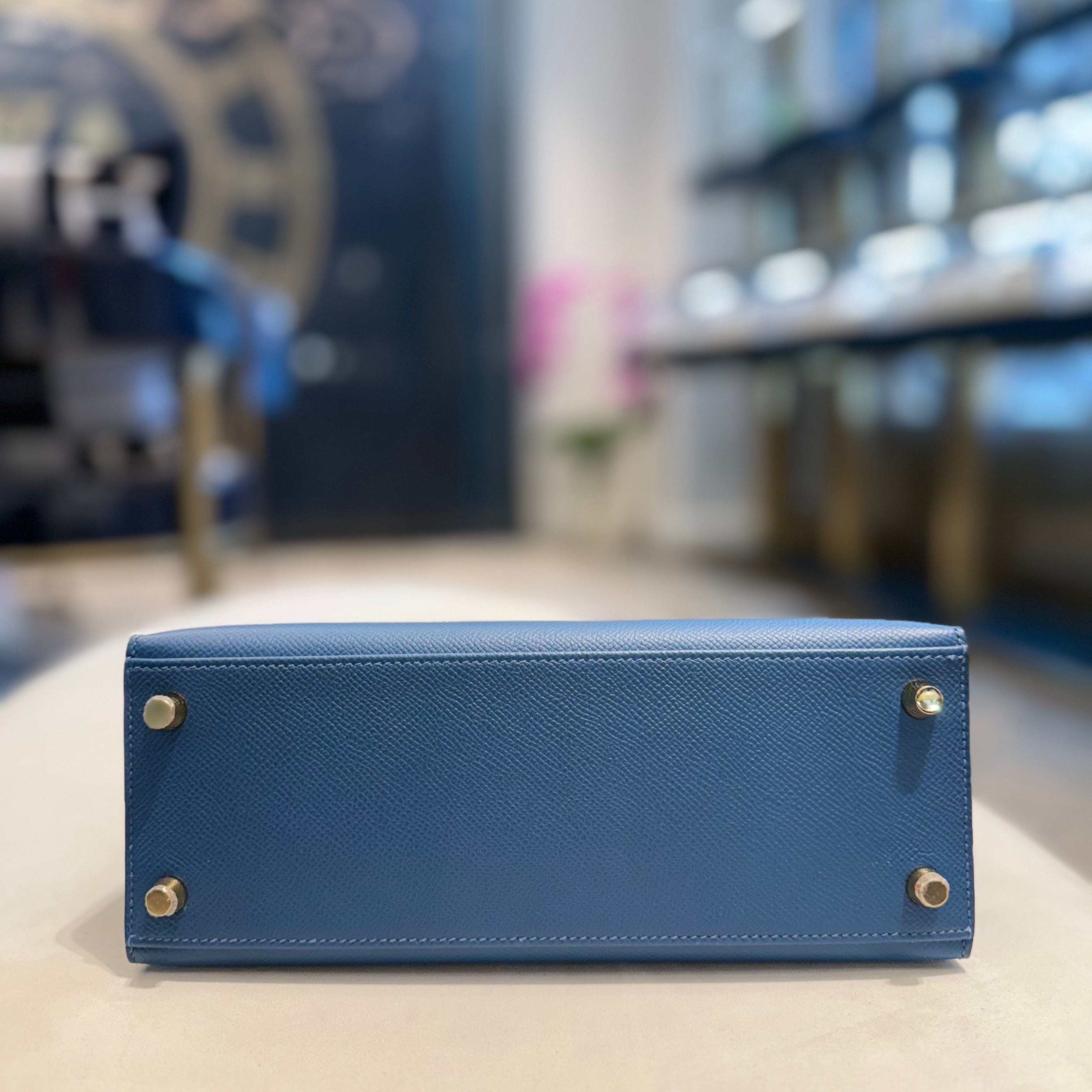 Hermès Deep Blue Kelly Sellier 25 Epsom Gold Hardware