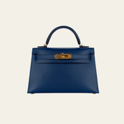 Hermès Deep Blue Mini Kelly Sellier 20 Madame Gold Hardware