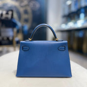 Hermès Deep Blue Mini Kelly Sellier 20 Madame Gold Hardware
