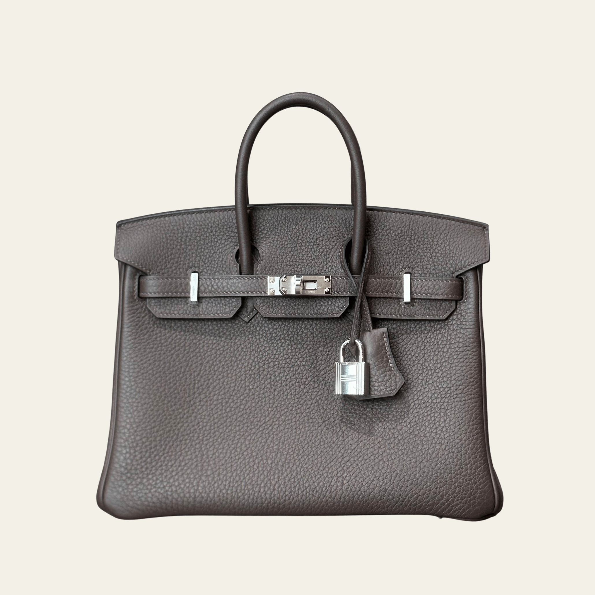Hermès Ebene Birkin 25 Togo Palladium Hardware
