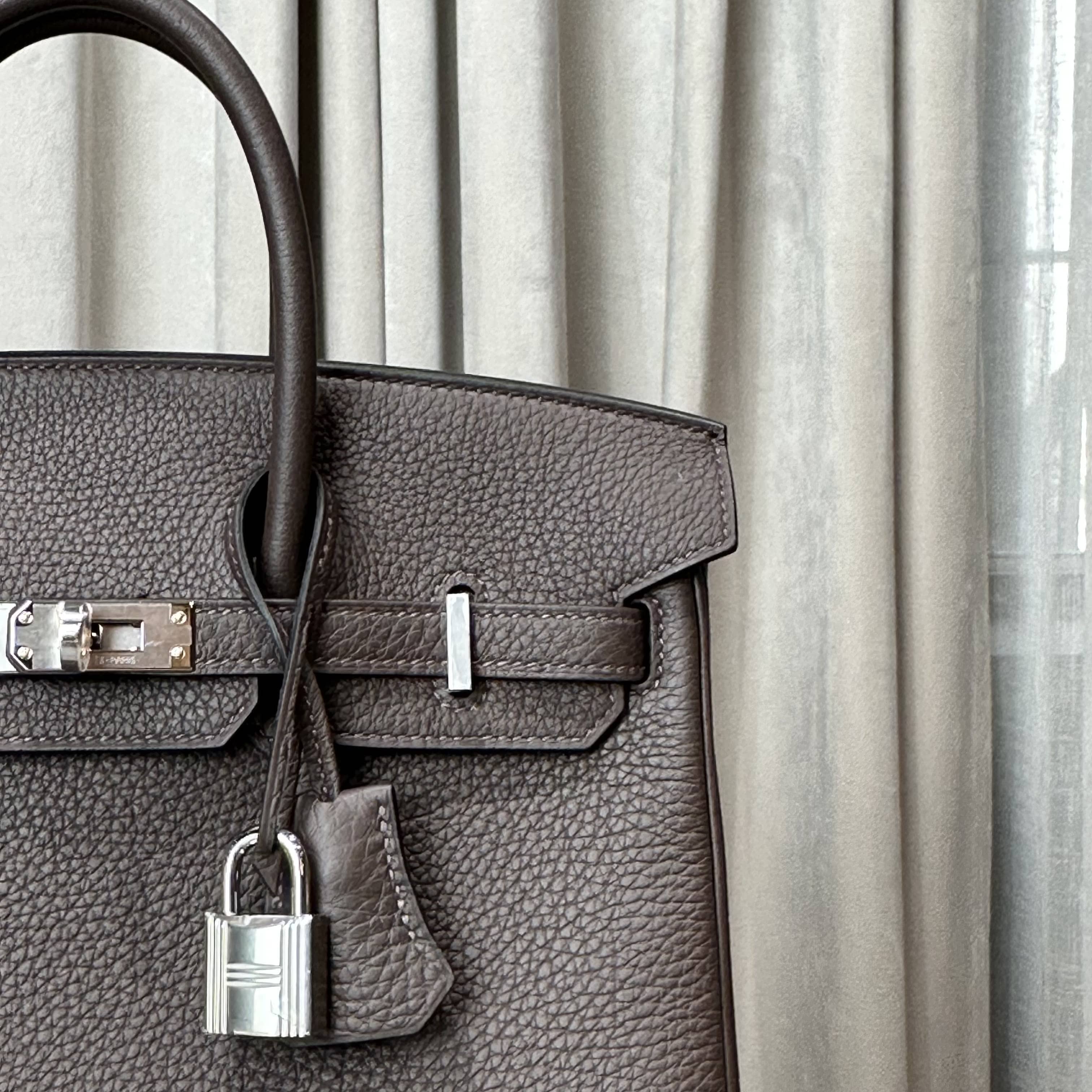 Hermès Ebene Birkin 25 Togo Palladium Hardware