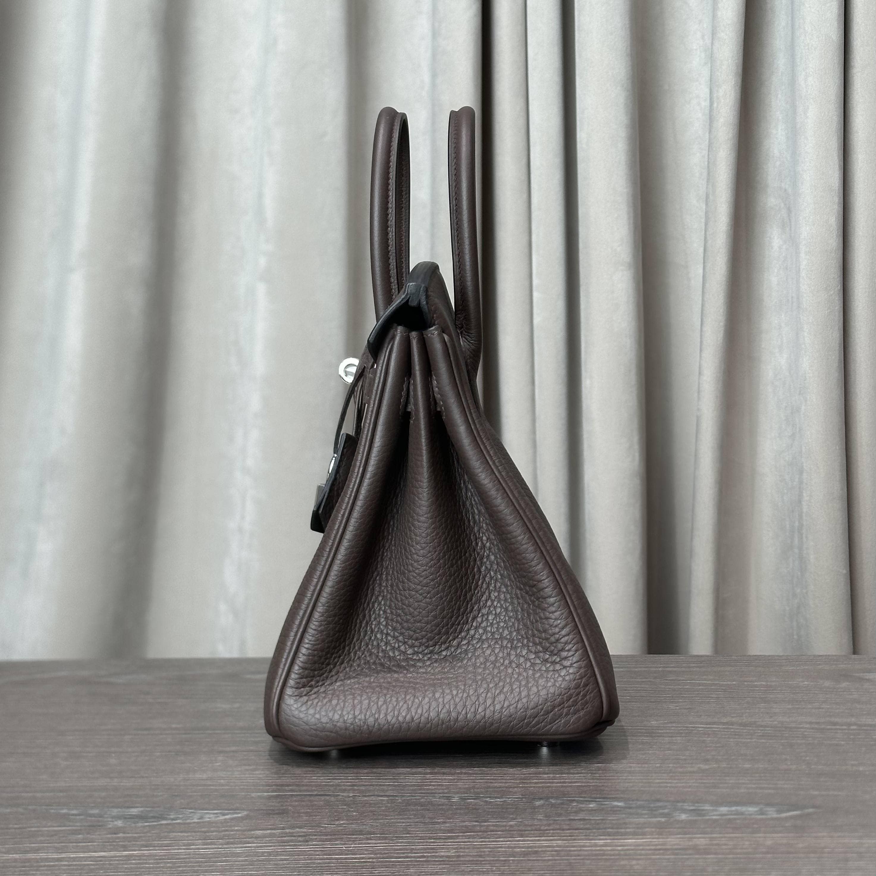 Hermès Ebene Birkin 25 Togo Palladium Hardware