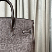 Hermès Ebene Birkin 25 Togo Palladium Hardware