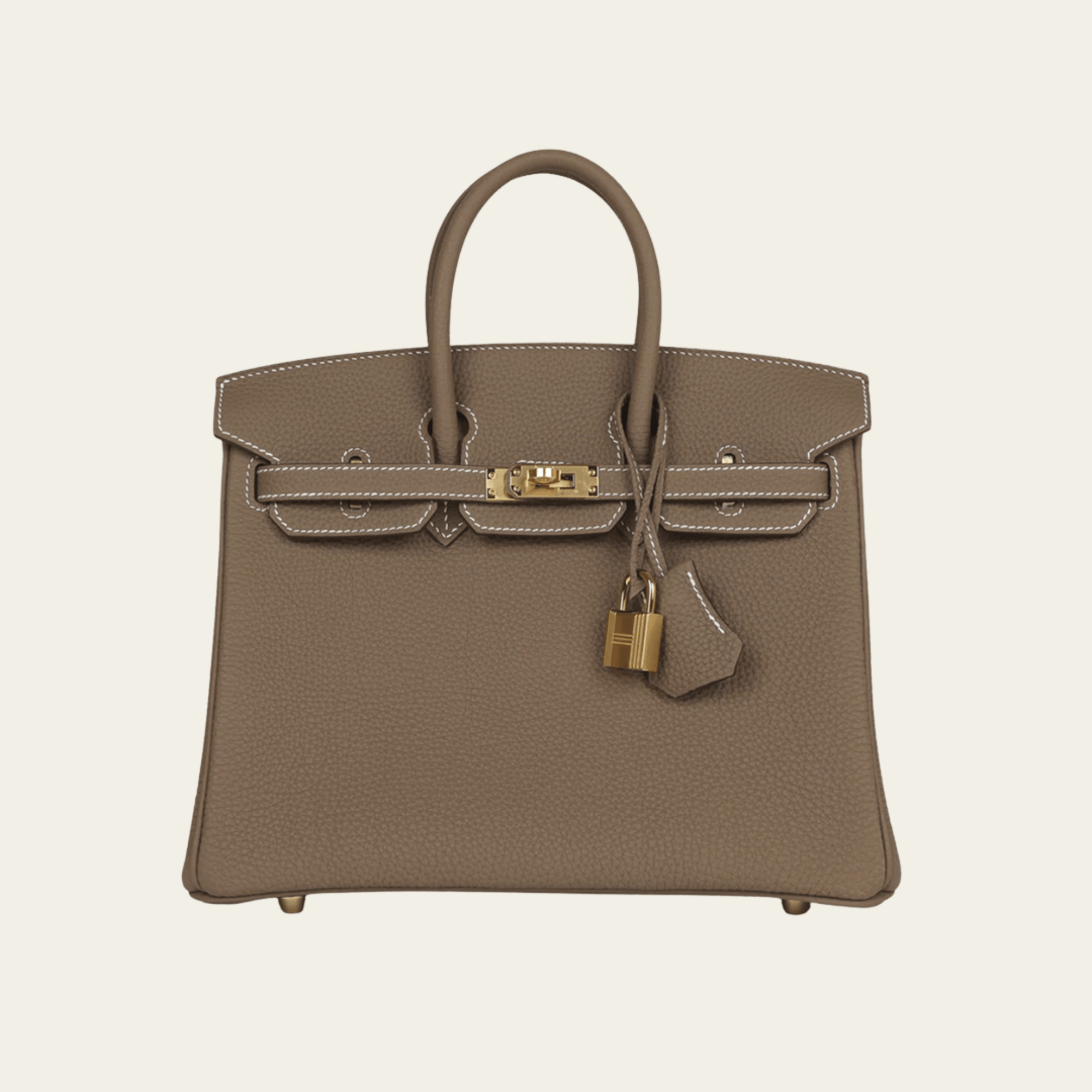 Hermès Etoupe Birkin 25 Togo Gold Hardware