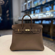 Hermès Etoupe Birkin 25 Togo Gold Hardware