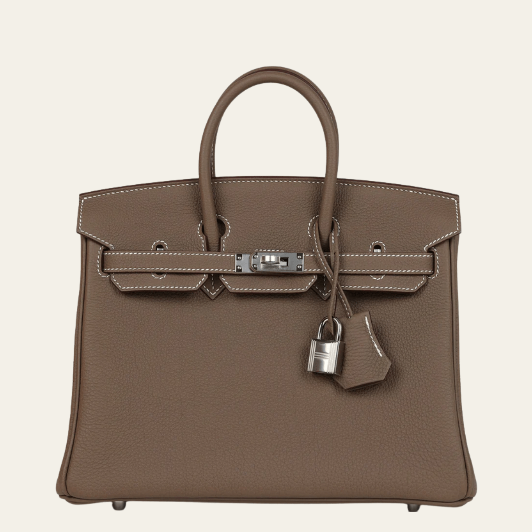 Hermès Etoupe Birkin 25 Togo Palladium Hardware