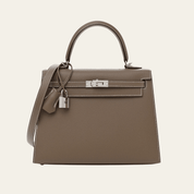 Hermès Etoupe Kelly 28 Sellier Epsom Palladium Hardware