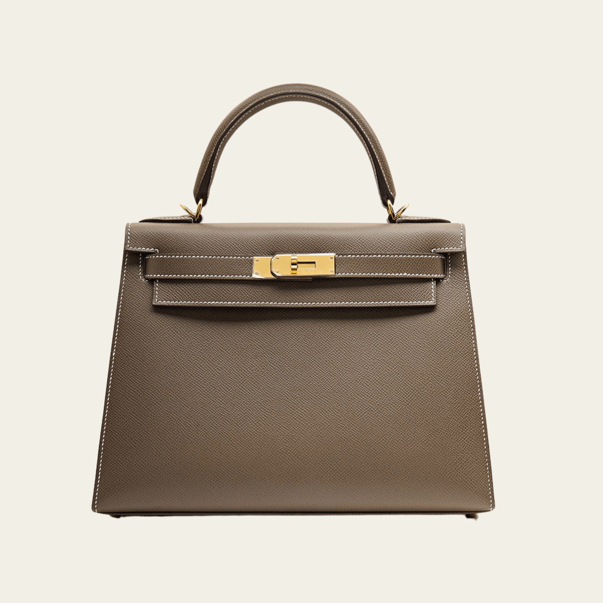 Hermès Kelly 28 Etoupe – Taupe Kelly Sellier Gold Hardware Hermes