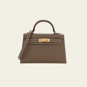 Hermès Etoupe Mini Kelly Sellier 20 Epsom Gold Hardware