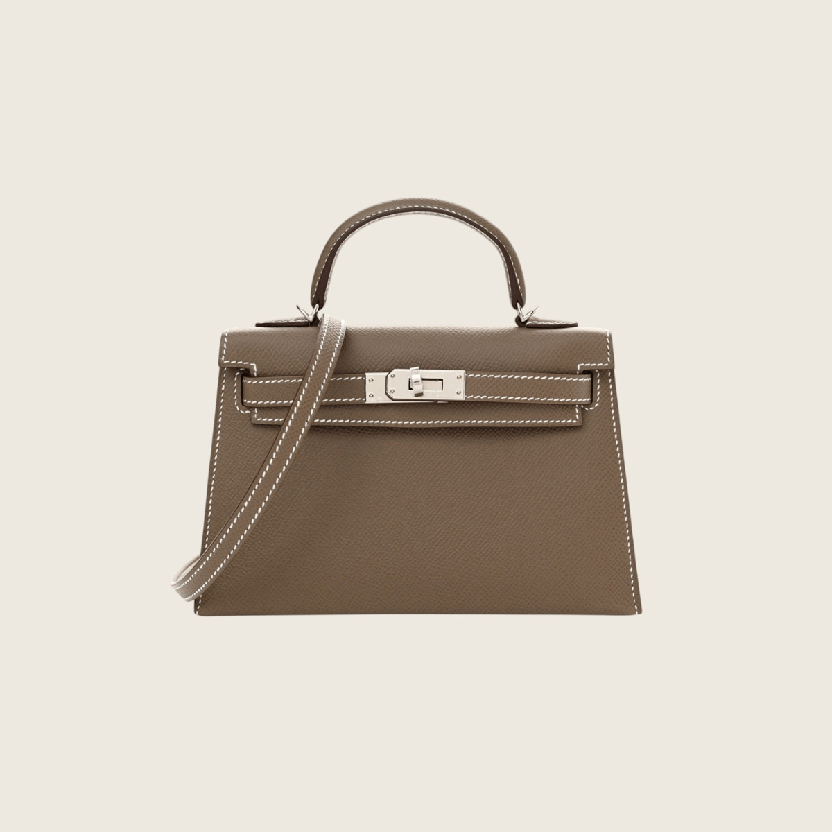 Hermès Etoupe Mini Kelly – Taupe Kelly Sellier Gold Hardware Mini