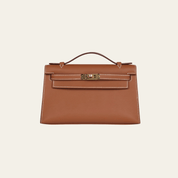 Hermès Gold Kelly Pochette Clutch Swift Gold Hardware
