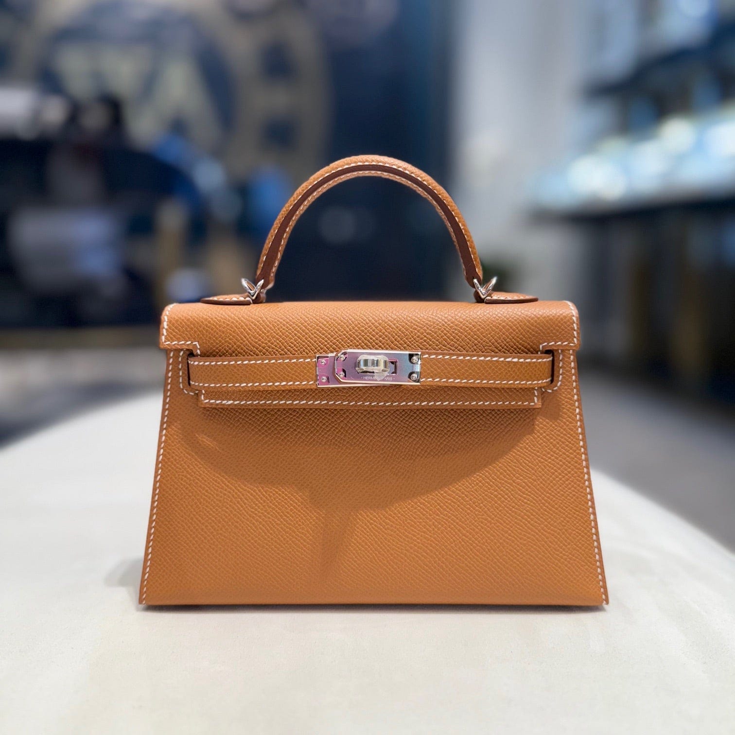 Hermès Gold Mini Kelly Sellier 20 Epsom Palladium Hardware