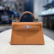 Hermès Gold Mini Kelly Sellier 20 Epsom Palladium Hardware