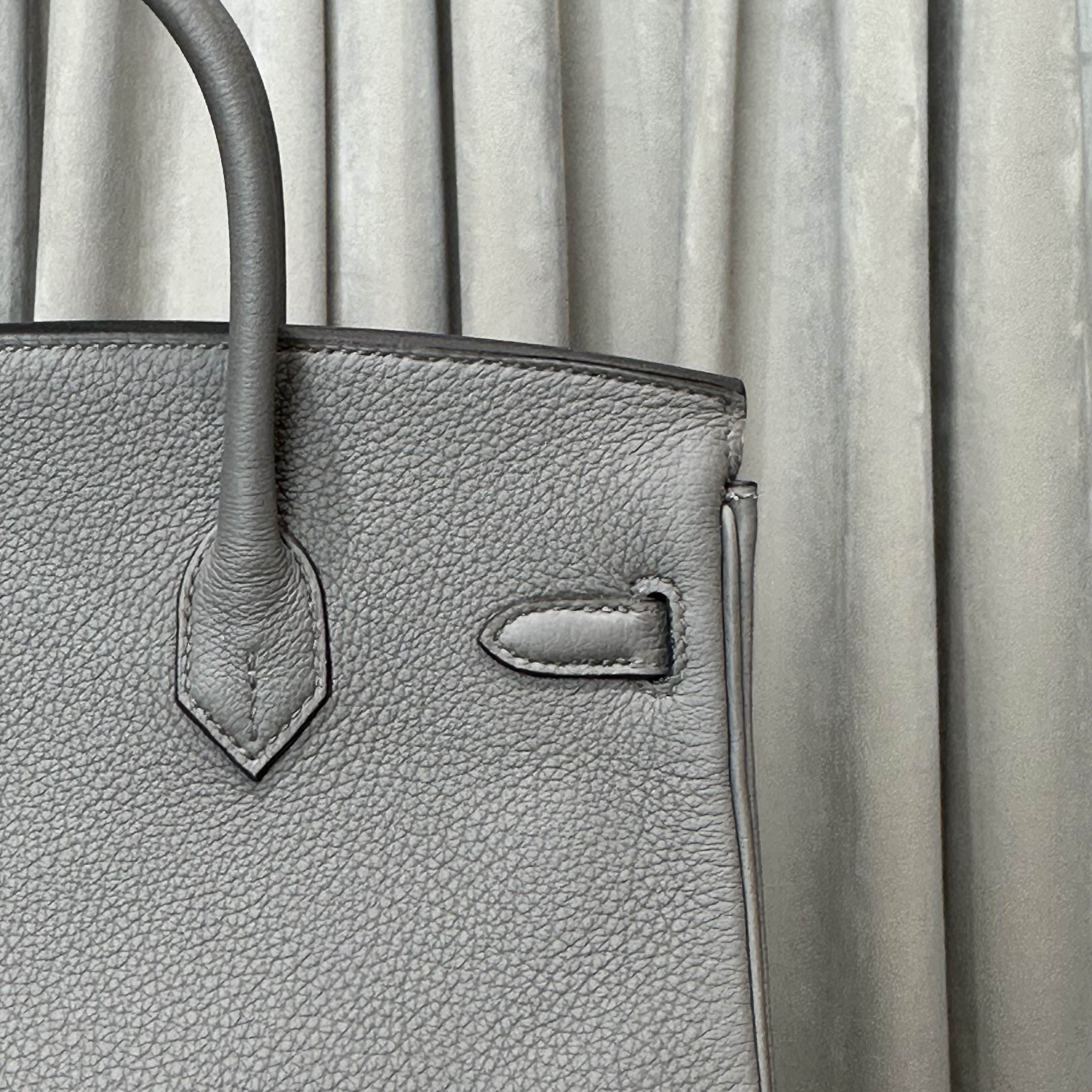 Hermès Gris Etain Birkin 25 Togo Palladium Hardware