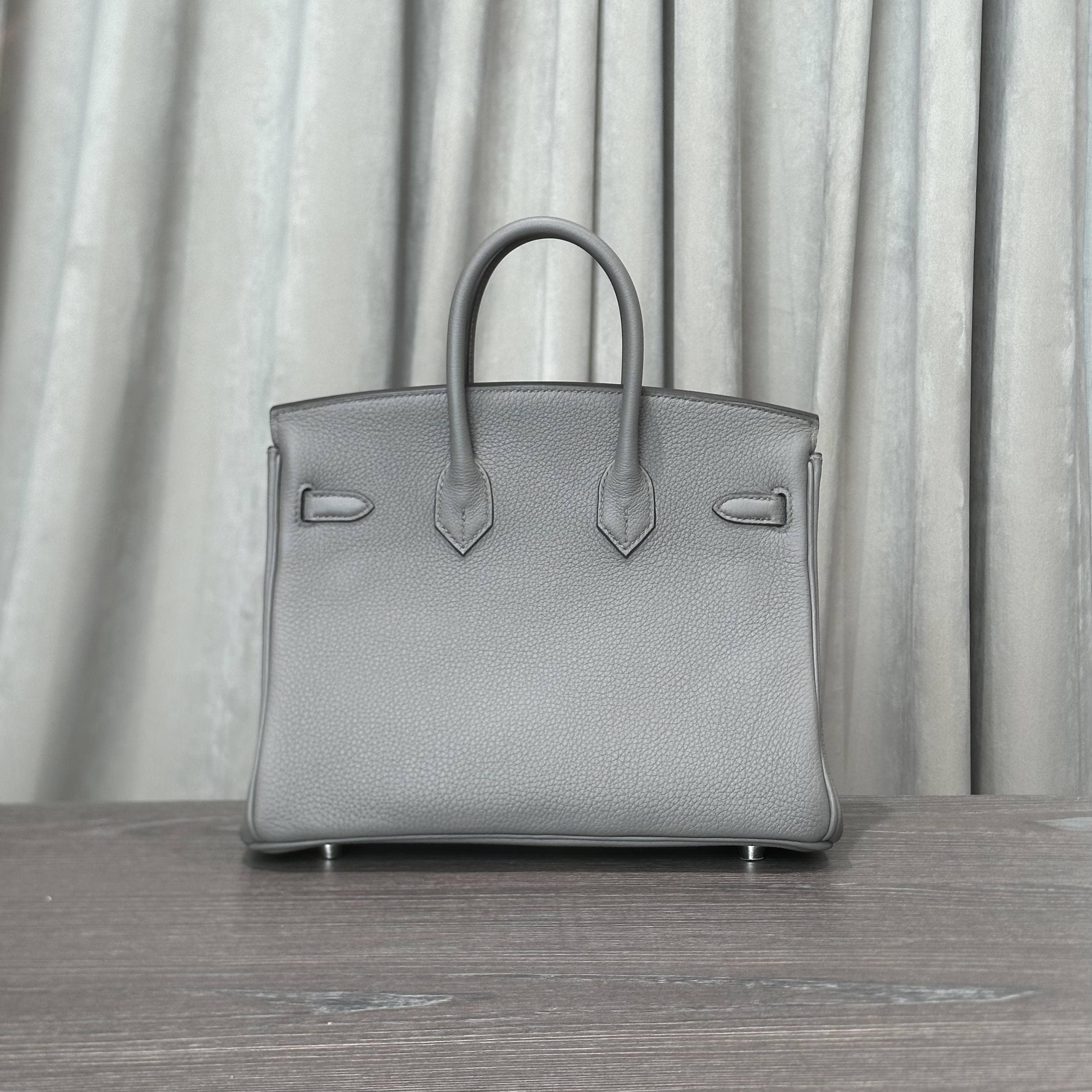 Hermès Gris Etain Birkin 25 Togo Palladium Hardware