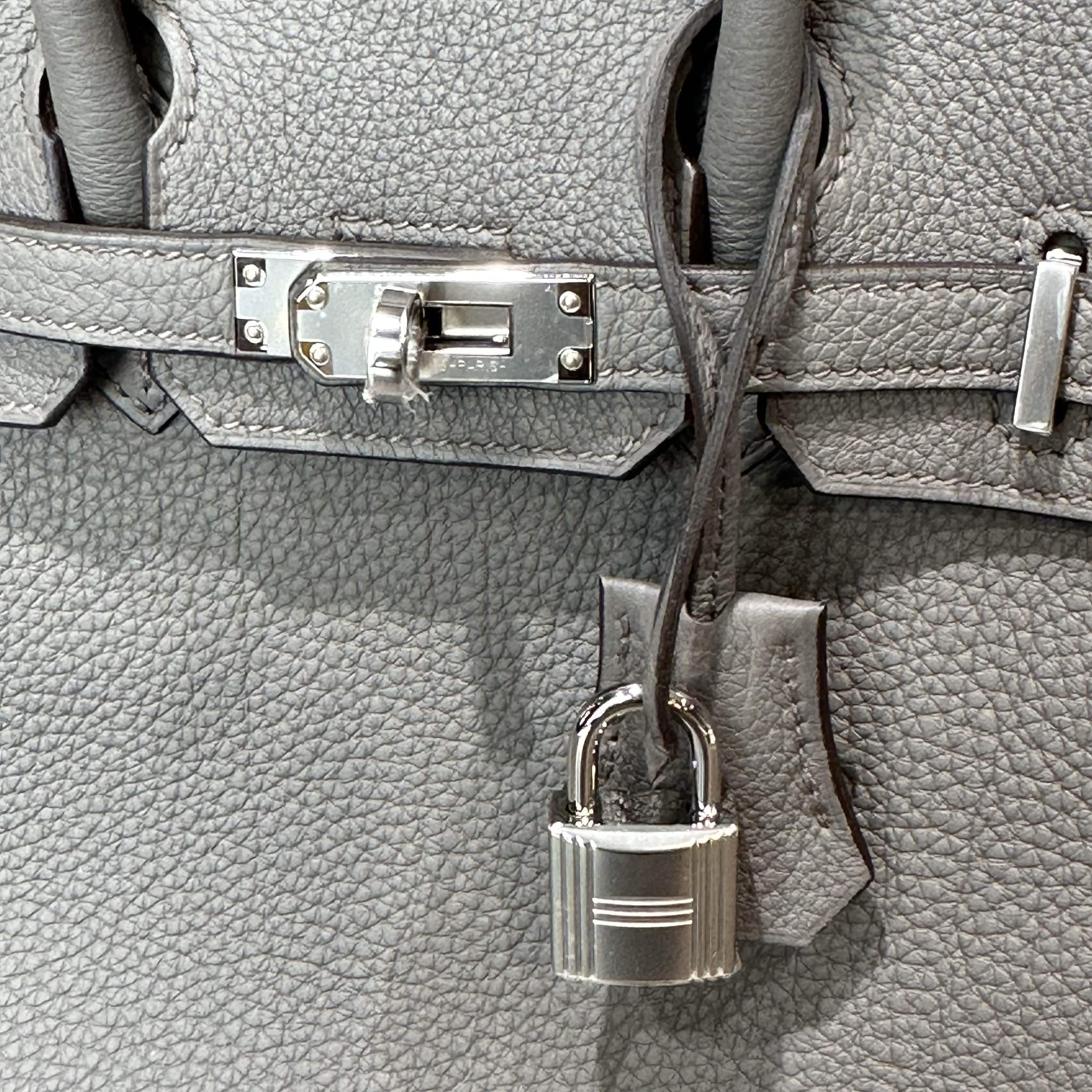 Hermès Gris Etain Birkin 25 Togo Palladium Hardware