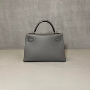 Hermès Gris Meyer and Noir Mini Kelly Sellier 20 Verso Epsom Palladium Hardware