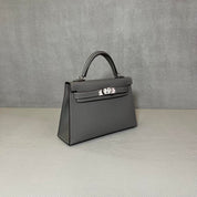 Hermès Gris Meyer and Noir Mini Kelly Sellier 20 Verso Epsom Palladium Hardware