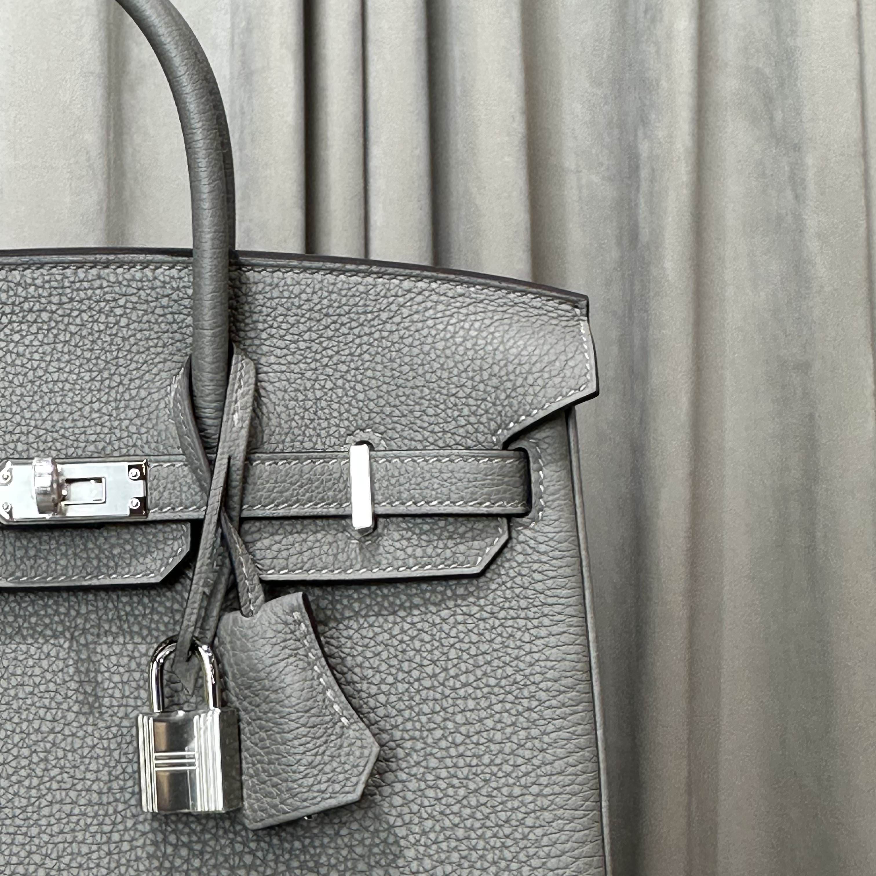Hermès Gris Meyer Birkin 25 Togo Palladium Hardware